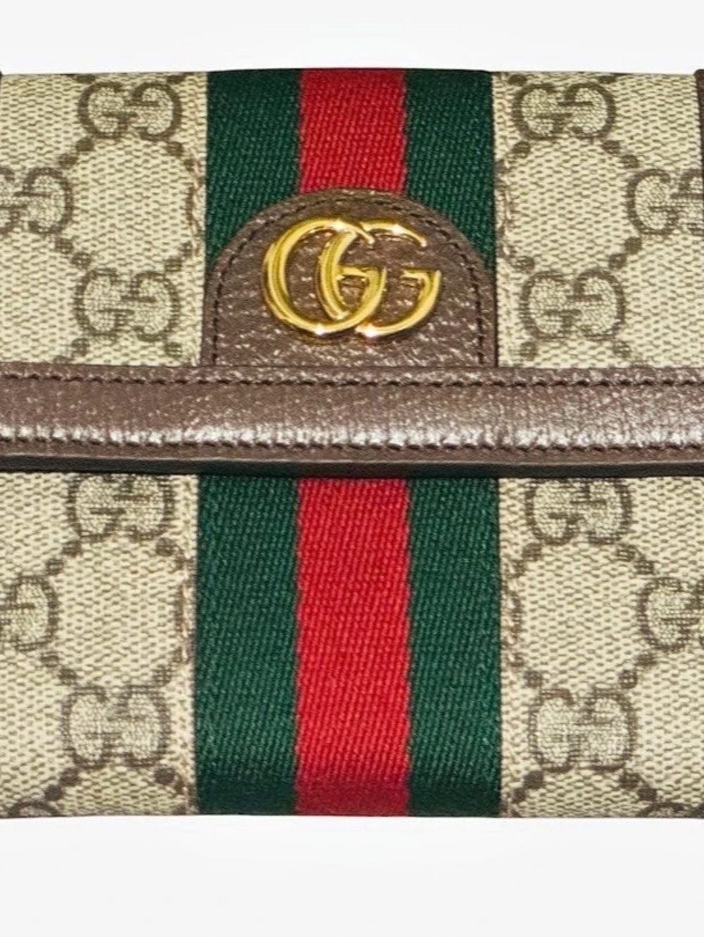 NIB Authentic Gucci Ophidia GG Supreme Card Case Wallet Web Stripe Full Gift Set